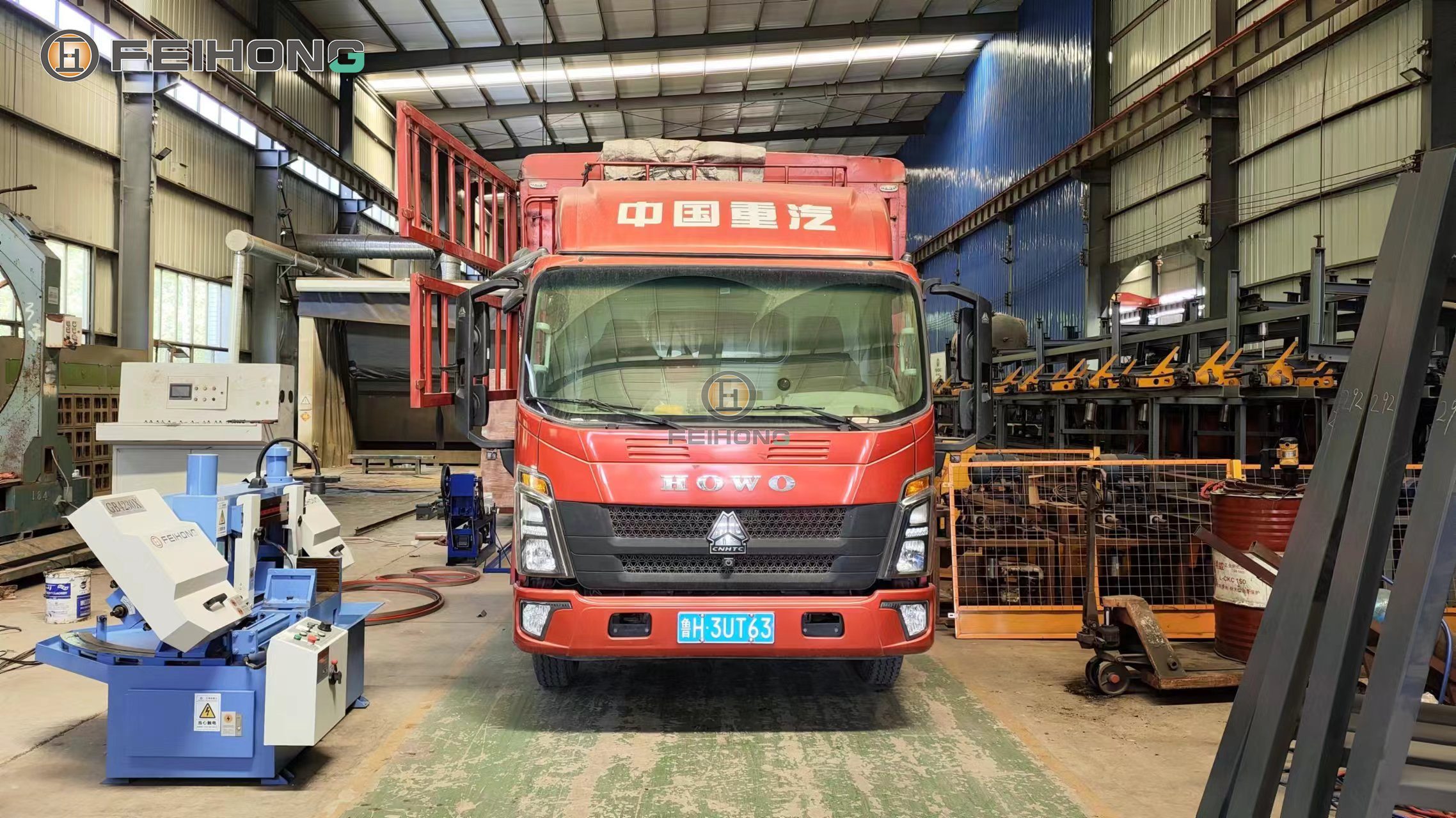 喜訊！熱烈慶祝飛宏2套數控鋼筋鋸床設備裝車完畢順利發(fā)出